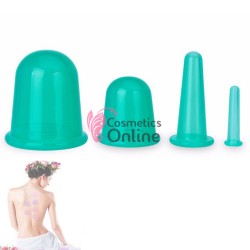 Ventuze de masaj anticelulitic si facial VMA003, 4 bucati Verde